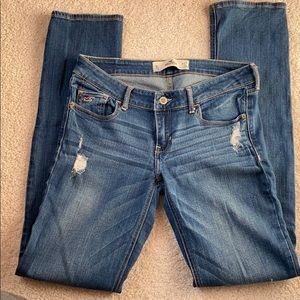 Hollister straight leg jeans with some distress